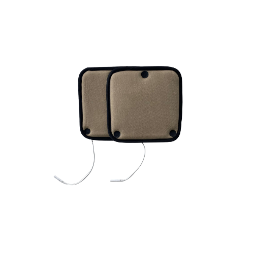 Tone-A-Matic Fabric Cloth Electrodes with Built In Pin-to-Snap Wiresfor EMS/TENS and Abdominal Belts - size: 5"x5" - back view
