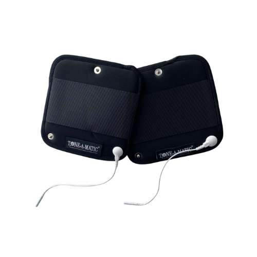 Tone-A-Matic Fabric Cloth Electrodes with Built In Pin-to-Snap Wiresfor EMS/TENS and Abdominal Belts - size: 5"x5" - front view