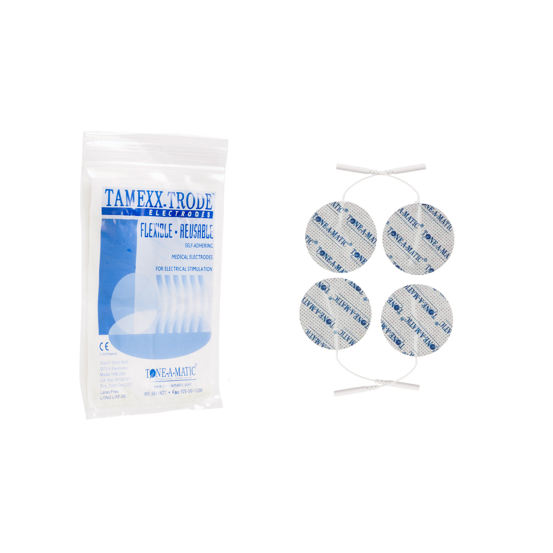2" round TAMEXX sticky adhesive gel pads/electrodes for EMS machines and TENS devices